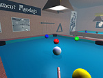 A smoke filled pool hall.